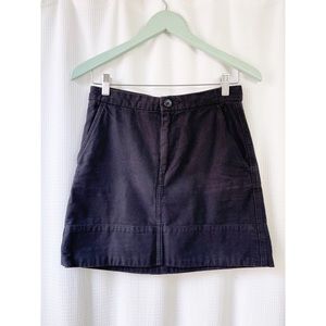Everlane black denim mini skirt
